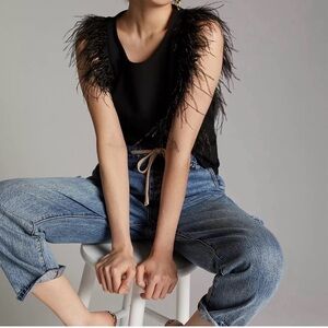 Eva Franco Anthropologie Feather Top NWT